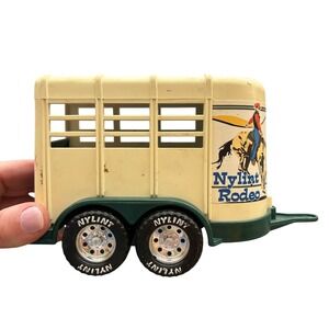 Nylint Rodeo Horse Trailer Toy 1997 Vintage Cream Green 27902 Steel Plastic